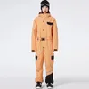 Vinter jumpsuit skiddräkt varm skiddräkt set utomhus snowboard jacka skidövergripande kostym vattentät huva skiduppsättning s-xxl 231227