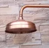 Heads Antique Red Copper Round 8 "Rainfall Shower Head, Extension Pipe Wall Arm Dusch Arm Badrum Tillbehör (Standard 1/2") NSH100 Y20