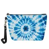 Kosmetiska väskor Kvinnor Flat-Top Makeup Bag Tie-Dye Pattern Portable Armband Rope Lätt att bära vattentät PU-rymdläder passform