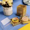 50 vierkante ronde caketrays mooncake-verpakkingsdoos met voedselcontainerhouderdeksel gebruikt voor gouden plastic taarten van koekjes en eiertaarten 231227