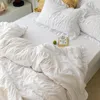 Beddengoed stelt Korean Ins Princess Seersucker deksel deksel Puff Lace Blade voor meisje quilt gewassen katoenen linnengoed