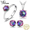 Mystic Topaz Chaîne Pendentif Collier Boucles d'oreilles Bague Ensemble 925 Sterling Argent Pierres Précieuses Ensembles de Bijoux Argent 925 Bijoux Pour Femmes 2009256S