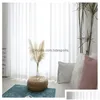 Sheer Curtains Modern White Thick Tle For Living Room Curtain Bedroom Window Custom Size Ready-Made Rideaux Pour Le Drop Delivery Dh2Fk