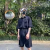 Men's Pants Summer Short Sleeved Overalls Suit Fashion With Same Clothes Clothing Y2k Streetwear Cargo Man