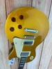 Standard electric guitar, gold top, Brown back, bright light, silver pickup, stock, fast delivery