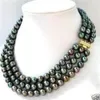 Collana di perle Akoya nere a 3 file da 7-8 mm 17-19 pollici212o