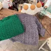 Baby Boy Girl Maglione lavorato a maglia Strisce intrecciate Autunno Inverno Primavera Bambino Pullover Abiti in tinta unita 1 10Y 231226