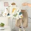 Autumn Spring Baby Boy Fashion Formal Clothing Set Kid Suits Plaid Shirt Pants Set Children kläder 1 2 3 4 5 år 231226