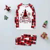 Xmas Family Look Pigiama Babbo Natale Patchwork Buon Natale Madre Figlia Abiti coordinati Casual Morbidi indumenti da notte 231226