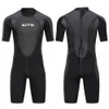 Dragen 1set 3mm Mannen Korte Mouw Patchwork Wetsuit Onepiece Neopreen Zip Nat Pak Onderwatervissers Zwemmen Stedelijk Strand Badmode M4xl