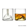 Japon 3D Montagne Whisky Verre Glacier À L'ancienne Whisky Rock Verres Whisky-verre En Bois Coffret Cadeau Vodka Tasse Vin Tumbler 231226