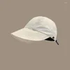 Ball Caps Mode Zonnescherm Baseball Cap Vrouwen Outdoor Zonwering Trekkoord Decor Verstelbare Effen Kleur Opvouwbare Hoeden Groothandel