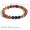 Strand OAIITE 8mm Natural Pearl Sapphire Tiger Eye Chakra Prayer Charm Wooden Bead Bracelet For Men Women Yoga Meditation Jewelry Gift