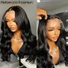 Rebecca Body Wave Lace Front Wigs 180D Transparent Lace Frontal Wig Human Hair Wigs T Part Lace Wig Brazilian Body Wave Lace Wig 231227