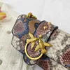 30% KORTING Designer tas Snake Skin Patroon Vogelmode Dames Dubbele Vliegende Zwaluw Kleine Vierkante Tas