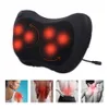 Avslappning Massage Pillow Vibrator Electric Shoulder Back Heating Knådan Infraröd terapi Kudde Shiatsu Neck Massager 231227