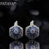 Pataya Nieuwe Originele Ontwerp Limited 585 Rose Goud Luxe Micro-wax Inlay Natuurlijke Zirkoon Drop Oorbellen Vrouwen Bruiloft Sieraden Y244A