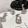 Orecchini a bottone con ciondolo aretes orecchini designer West Queen Saturn Vivi Orecchini con zirconi con diamanti rosa per uomo donna gioielli di lusso bijoux cjewelers