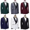 Men's Suits Elegant Men 2 Piece Fashion Shawl Lapel Double Breasted Blazer With Pants Party Prom Formal Groom Wedding Tuxedo Slim Fit