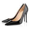 10CM High Heels schlanke Damen neue spitze sexy flache Mund-Lackleder-Gradienten-High-Heels-Brautjungfernschuhe