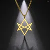 Łańcuchy UNICURSAL Heksagram Naszyjnik ze stali nierdzewnej Symbol religijny Symbol Thelema Święta Geometria Naszyjniki dla kobiet mężczyźni biżuteria amulet