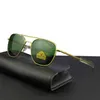 Pilote USARE lunettes de soleil hommes Top qualité marque concepteur lentille en verre trempé AO lunettes de soleil mâle QF562 231226