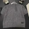 Women's Sweaters Designer 23 Autumn New Classic Grey Round Neck Short Sleeve Knitted Top Women's Good Quality G72J