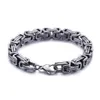 5mm 6mm 8mm Gioielli da uomo in acciaio inossidabile Catena imperatore Bracciale bizantino Stile quadrato Unisex Uomo 8 26 pollici Link 247L