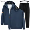 Survêtements pour hommes Mens Casual Jogging Suit Trois 3 pièces Ensembles Hommes Cordon Pantalon de survêtement Zipper Veste Sportswear Costumes Mâle Solid Sports