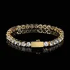 Jewelry bracelets 3mm 4mm 5mm Tennis chains Design for Women Men hip hop chainTitanium Steel Bracelet with CZ diamond Lover Gold S267S