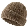 Ball Caps Süße Mütze Für Frauen Herbst Und Winter Bär Gestrickte Hüte Warme Verdickte Lamm Fleece Beanies Damen Reise Bonnet Cap Beanie