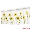 Vorhang, halbdurchsichtig, Sonnenblumen-Halbvorhänge, dekorativer Vorhang, Volant, Trennvorhänge, florale Sichtschutzdekoration, 0,8 x 0,5 m