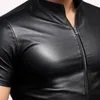 T-shirts masculins t-shirts en cuir mat