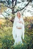 Robes de maternité en dentelle blanche, accessoires de photographie, robe Maxi fendue sur le côté, pour femmes enceintes, col en v profond, longue robe de grossesse, séance photo, tendance 2024