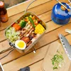 Dinnerware 900ml Stainless Steel Lunch Box With Cutting Board Portable Picnic Bbq Camping Bento Leak-proof Case Outdoor Tableware