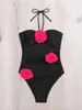 Kobiety stroje kąpielowe ZTVITALIZA Seksowne jednoczęściowe strój kąpielowy 2024 Wyściełany stanik stanik Halter Hollow Summer Beachwear Monokini