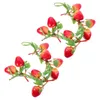 Décoration de fête 2 pièces guirlande de fleurs artificielles de fruits fausse branche de fraise décor suspendu