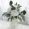 Dekoratif Çiçekler Bayram Nedime Bonquets Beyaz Buket Düğün Partisi Gelin Kore tarzı ipek kumaş Ramos Para Novia De Boda