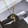 Designer ch Cross Luxury Chromes Pendant Necklace Pure Gold Inlaid Emerald Style Retro European American Heart Neckchain Sweater Chain Lover Gift Ny 2024 RST6