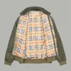 B Family Herren BBR Pocket Plaid Innen-Flip-Kragen-Jacke BBR Business Casual Plaid Karierter Mantel Baumwollmantel