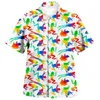 Camisas casuales para hombres Rana Impresión 3D Camisa colorida Playa Hawaiana Verano Manga corta Fiesta de vacaciones Ropa de calle de gran tamaño Chemise Homme