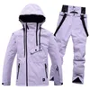 22 men women's Ski Suits Thickened Warm Mountaineering Snowboards Thickened Snow Pants Ski Set Overalls Windproof Waterproof 231227