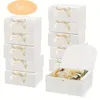 3 large white integrated gift cardboard boxes with butterfly straps perfect for storing candy and cookies for parties weddings birthdays holidays and more 231227