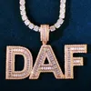 Necklaces Custom Zircon Name Letter Pendant for Men 18 K Gold Plated Cubic Zirconia Make Number Hip Hop Necklace Rock Jewelry