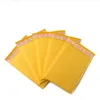 100個の黄色のバブルメーラーバッグゴールドクラフトペーパーエンベロープバッグプルーフ新しいエクスプレスパッケージbxqhi ailxc