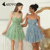 Aiovox Spaghetti Strap Beach Party Dress Mini Prom Dress Ruched Sweetheart Halsringning Kvällsklänning Vestido de Noche för kvinnor 231227