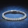 Halsband 2mm5mm VVS Moissanite Diamond Tennis Armband för kvinnor 925 Sterling Silver Lab Grown Moissanite Tennis Armband