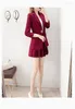 Arbeit Kleider frauen Herbst Koreanische Mode Roten Anzug Mantel Kleid Zwei Stück Sets 2023 Weibliche Lose Beiläufige Blazer Femme mini Rock Set