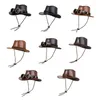 Bérets à bord incurvé pour hommes et femmes, chapeau de Cowboy en PU pour printemps et été, lunettes élégantes et Cool, décor Cowgirl coupe-vent pour adultes, vente en gros