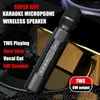Mikrofonlar TWS Kablosuz Karaoke Mikrofon Bluetooth Hoparlör Ev Partisi Performans Şarkı Çocuklar İçin Şarkı Söylemesi